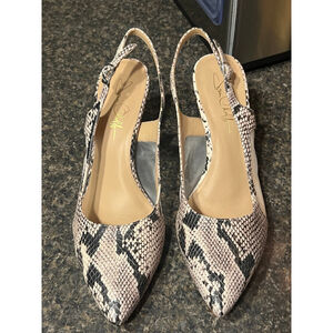 Vero Cuoio Womens Snakeskin Women's Pointy Toe Sandals Kitten Heel Shoes